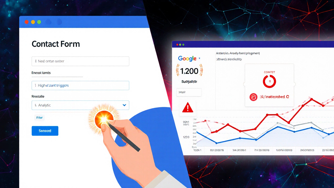 Пользователь отправляет форму, но аналитика не фиксирует событие.