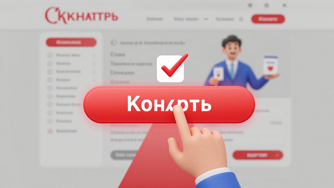 Человек нажимает яркую кнопку на лендинге, путь ведёт к успеху, остальное — в тени.