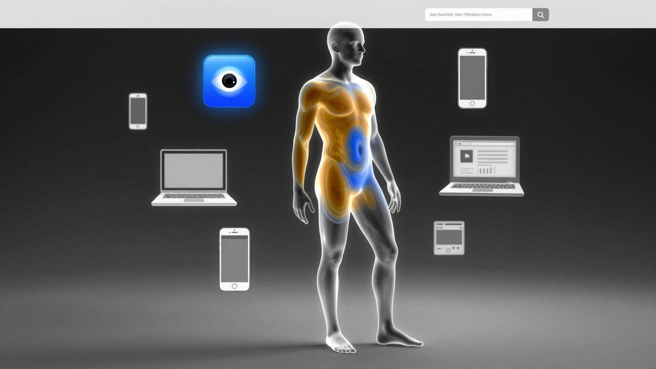 Прозрачный пользователь на сайте с тепловыми картами взаимодействия.