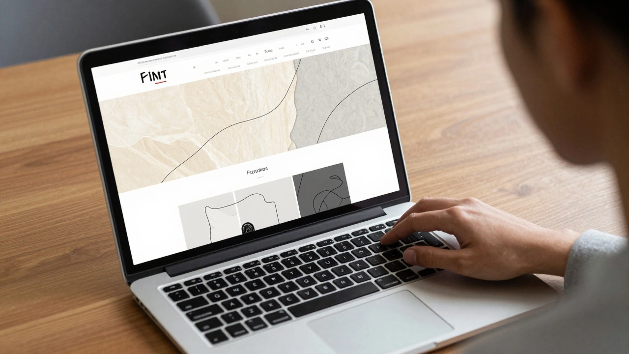 Пользователь взаимодействует с сайтом с натуральными текстурами