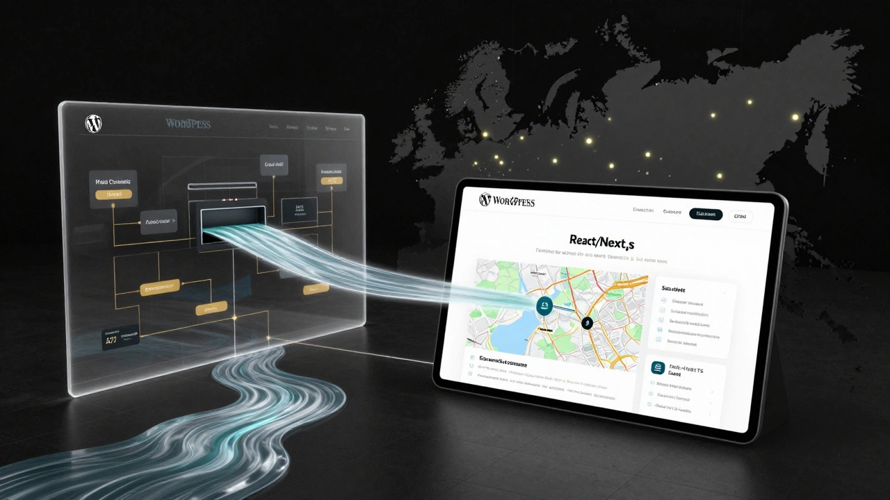 Архитектура headless CMS: WordPress как источник контента, который питает современный Next.js сайт с картой и CRM