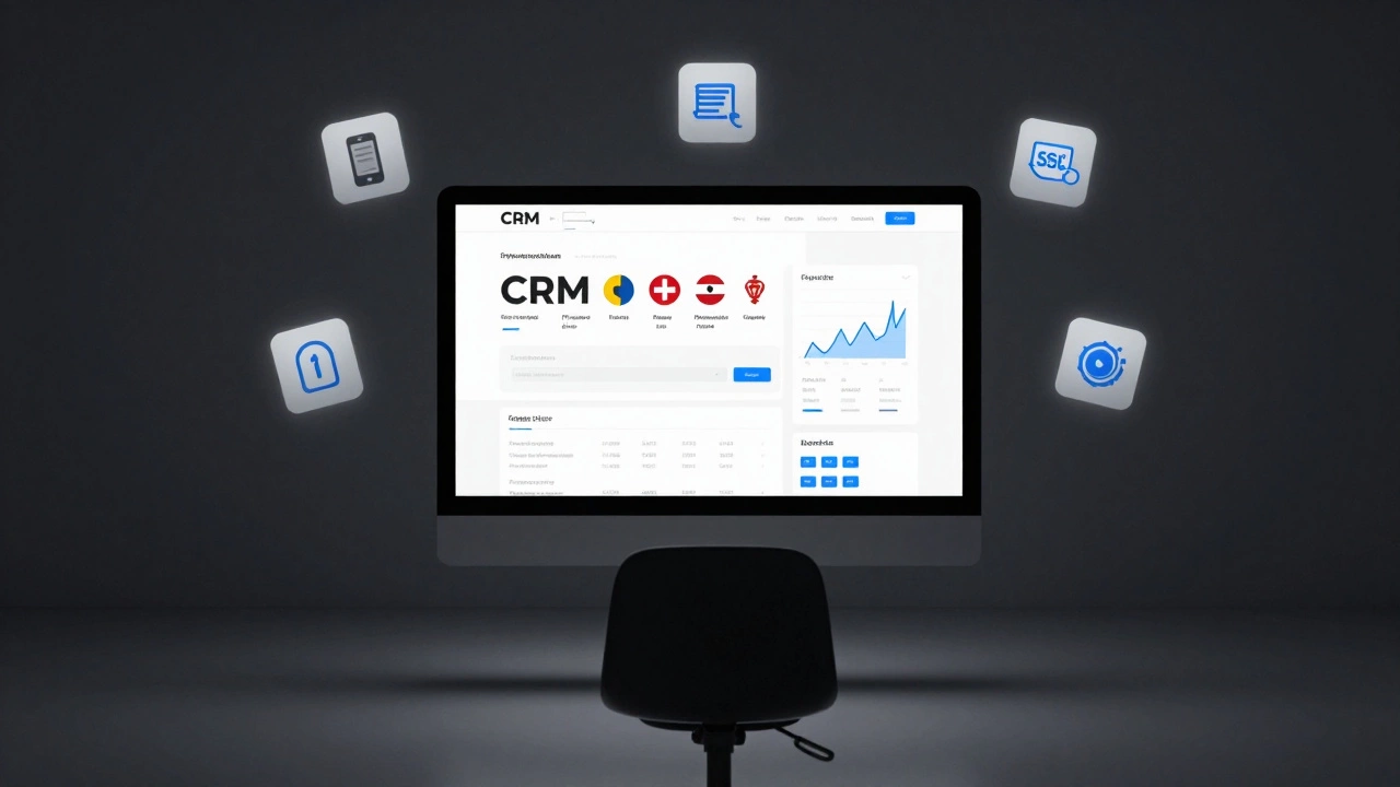 Панель управления корпоративного сайта с CRM, аналитикой и инструментами поддержки.