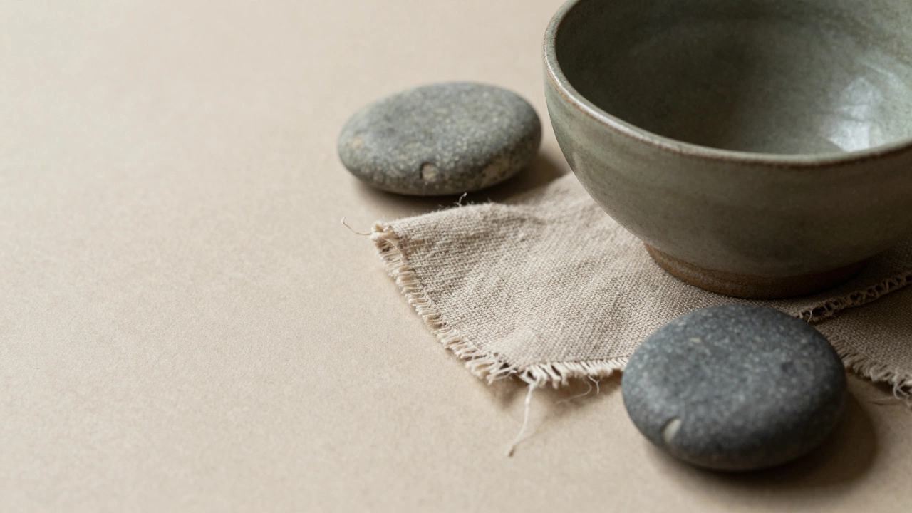 Природные текстуры: керамика, лен и камень в стиле ваби-саби
