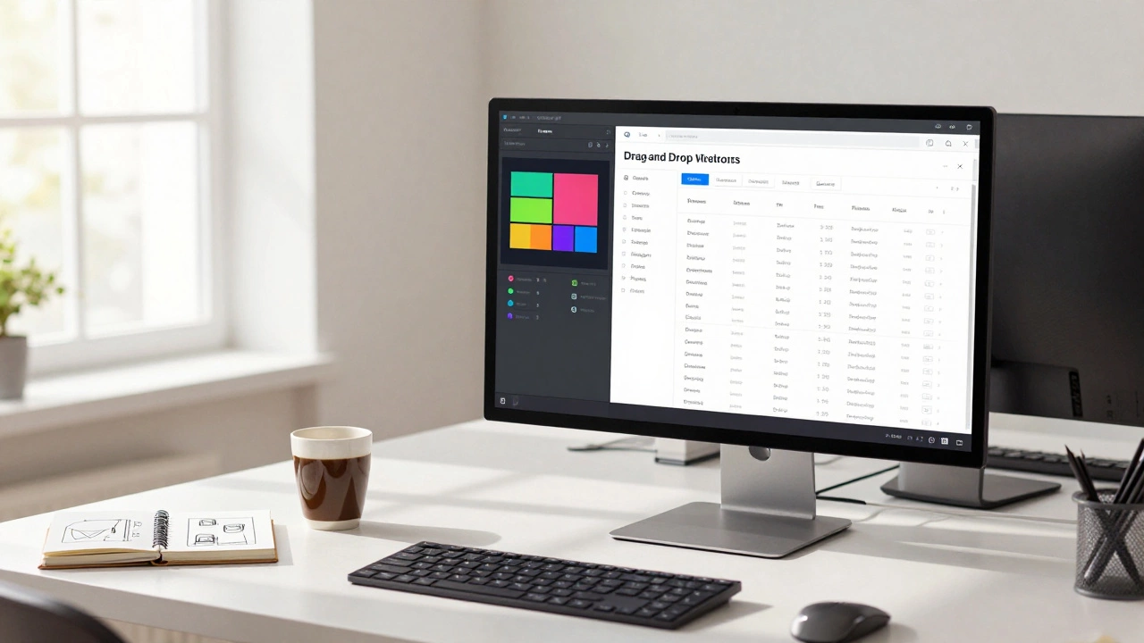 Сравнение визуального конструктора и панели управления CMS на мониторе