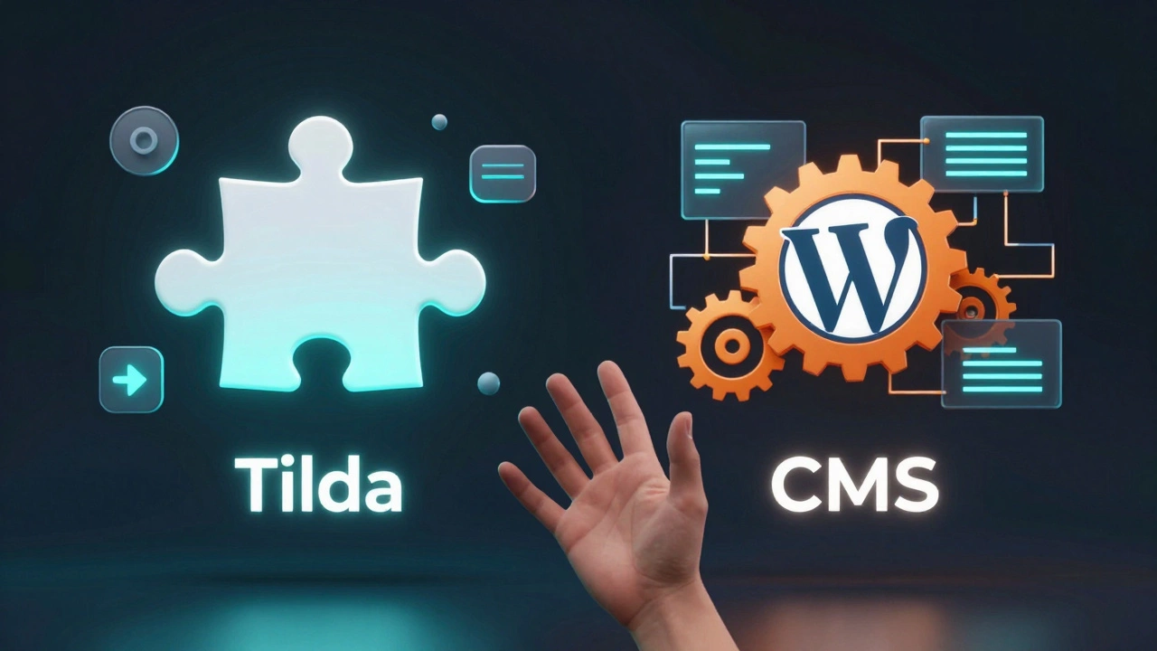 Иллюстрация выбора между конструктором сайтов и CMS