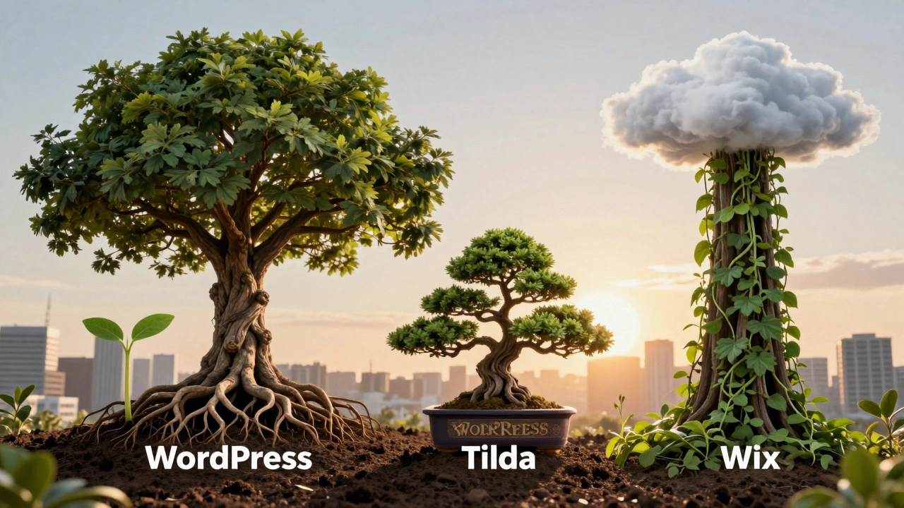 Метафора роста и масштабируемости сайтов на WordPress, Tilda и Wix